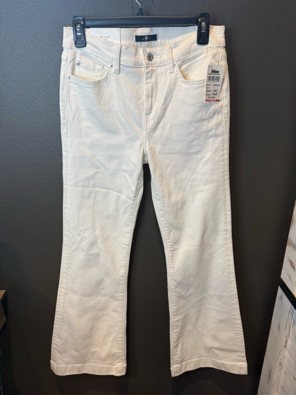 7 For All Mankind White Flare Jeans